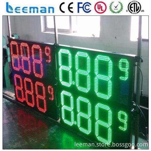 led time and temperature sign display multifunctional clock gas station led price sign display